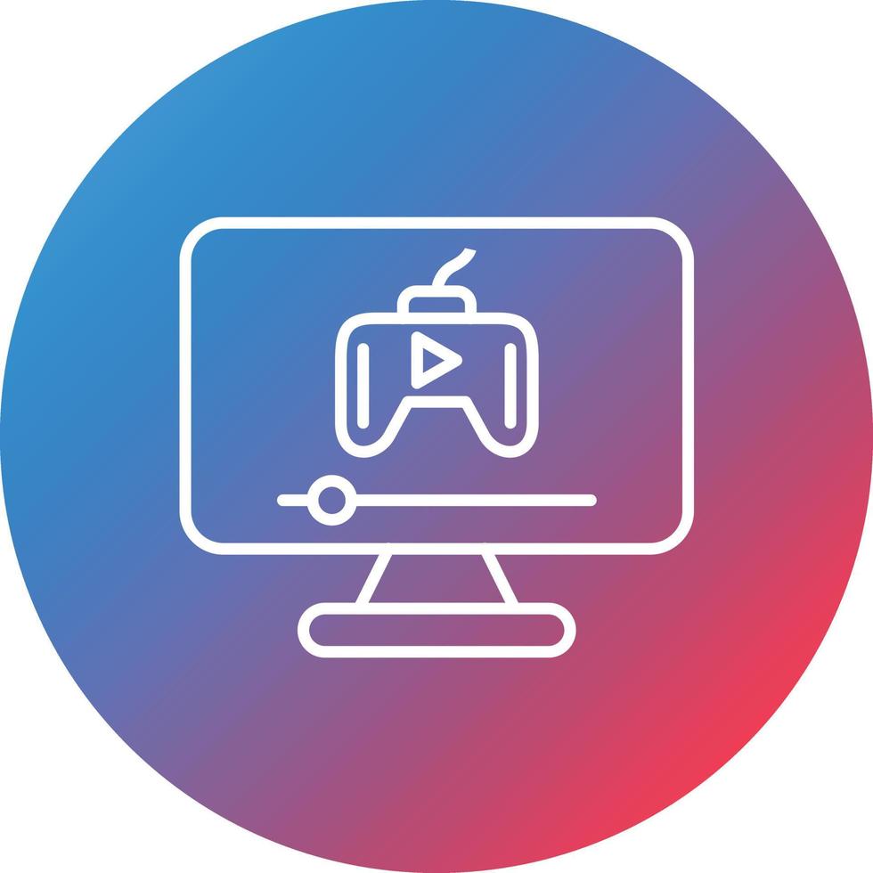 Game Streaming Line Gradient Circle Background Icon vector