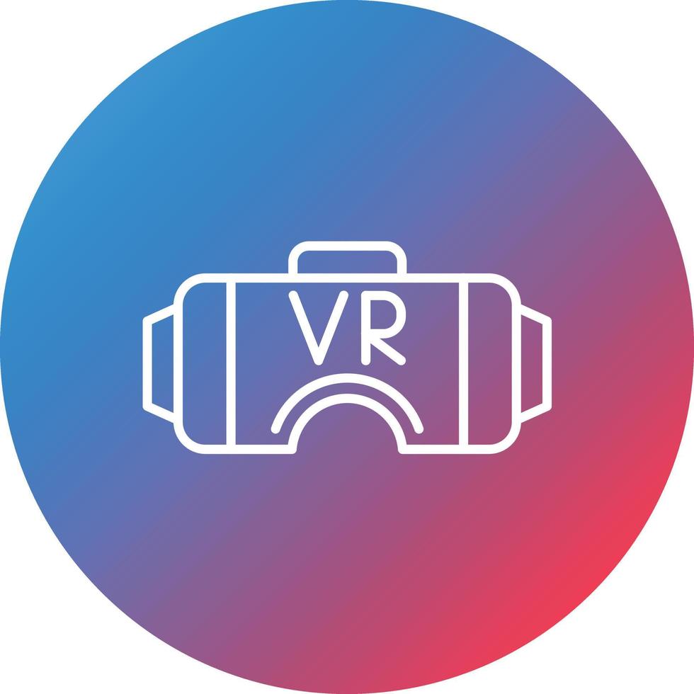 VR Glasses Line Gradient Circle Background Icon vector