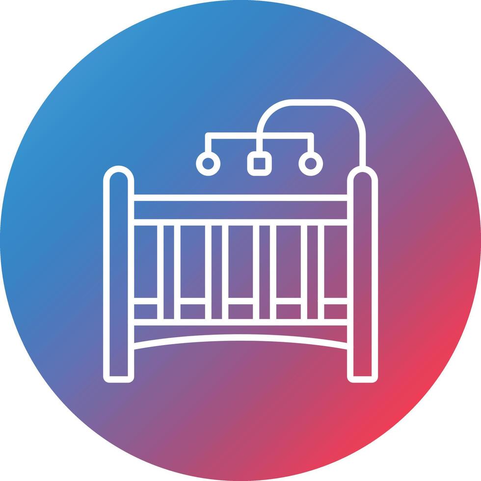 Baby Crib Line Gradient Circle Background Icon vector