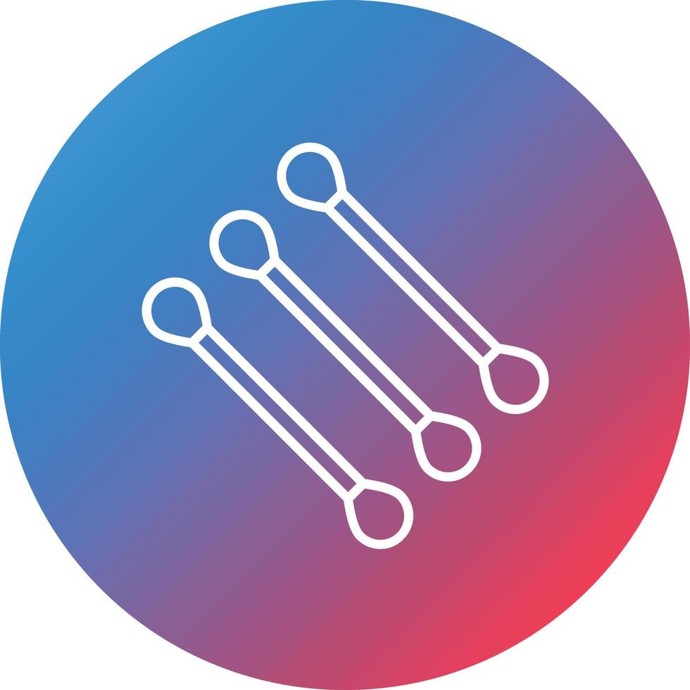 Cotton Swab Line Gradient Circle Background Icon vector