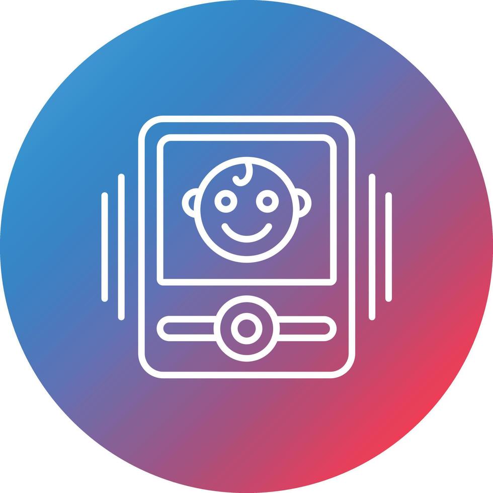 Baby Monitor Line Gradient Circle Background Icon vector
