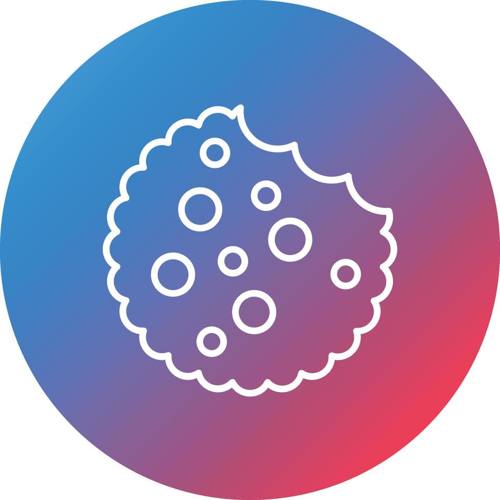 Biscuit Line Gradient Circle Background Icon vector