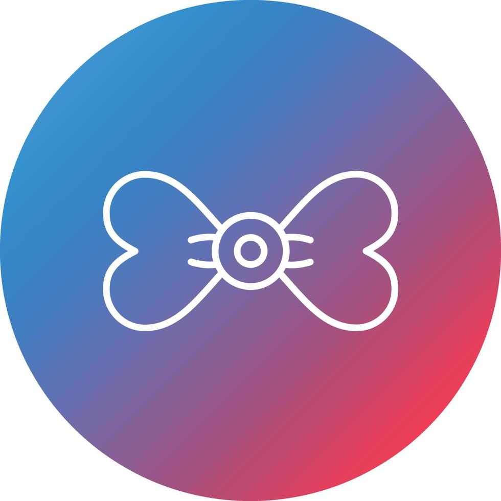 Bow Tie Line Gradient Circle Background Icon vector