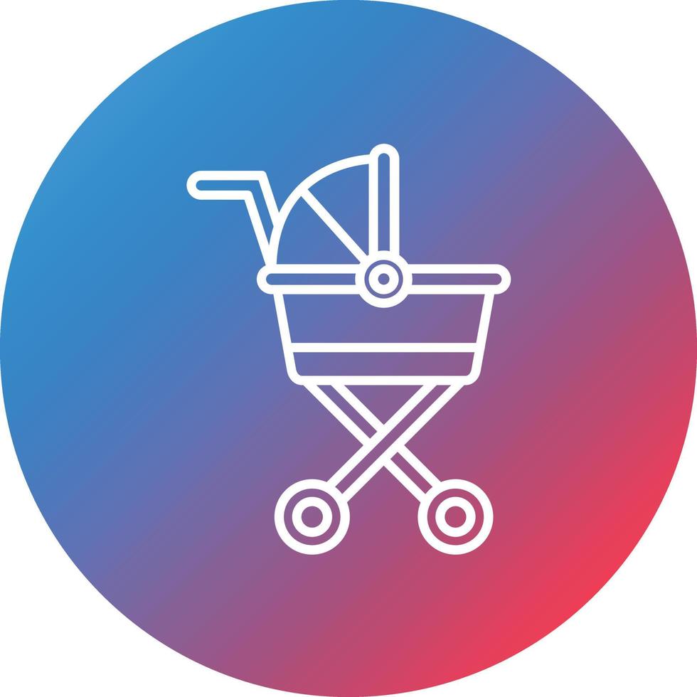 Stroller Line Gradient Circle Background Icon vector
