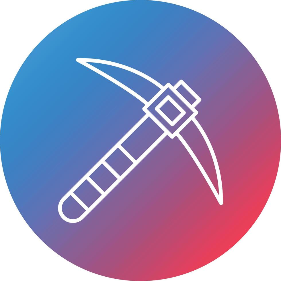 Pickaxe Line Gradient Circle Background Icon vector