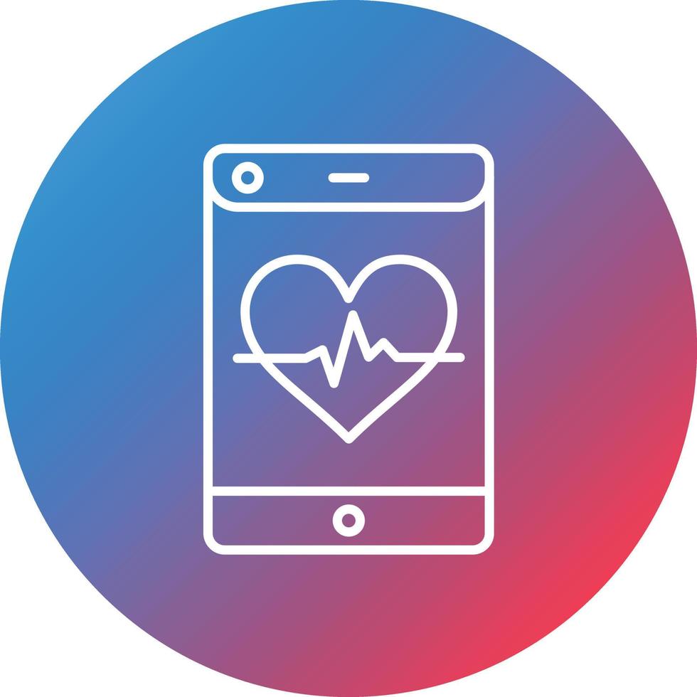 Heartbeak Line Gradient Circle Background Icon vector