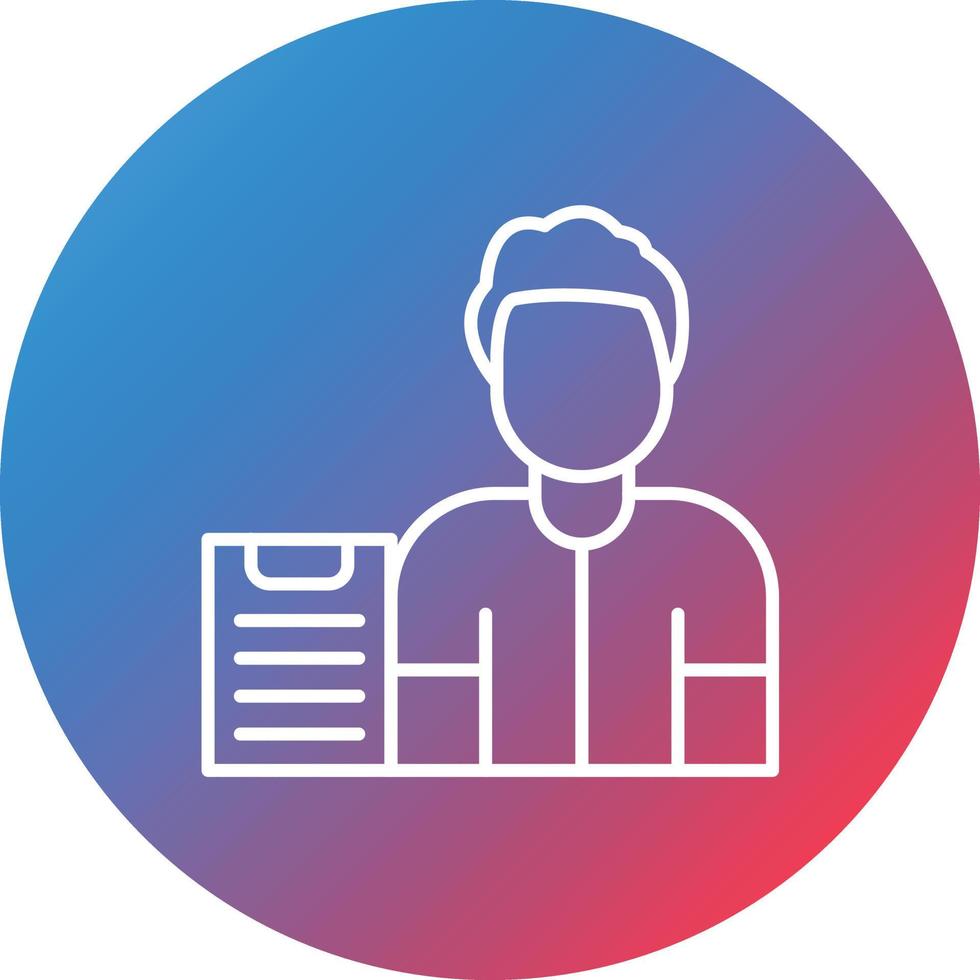 Gym Trainer Line Gradient Circle Background Icon vector