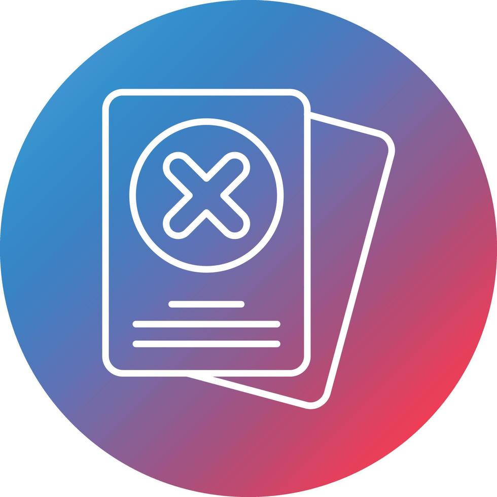 Red Card Line Gradient Circle Background Icon vector