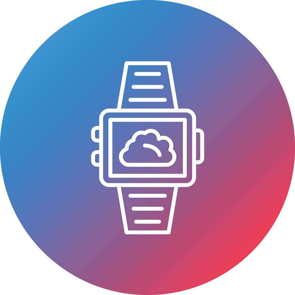 Smartwatch Weather Line Gradient Circle Background Icon vector