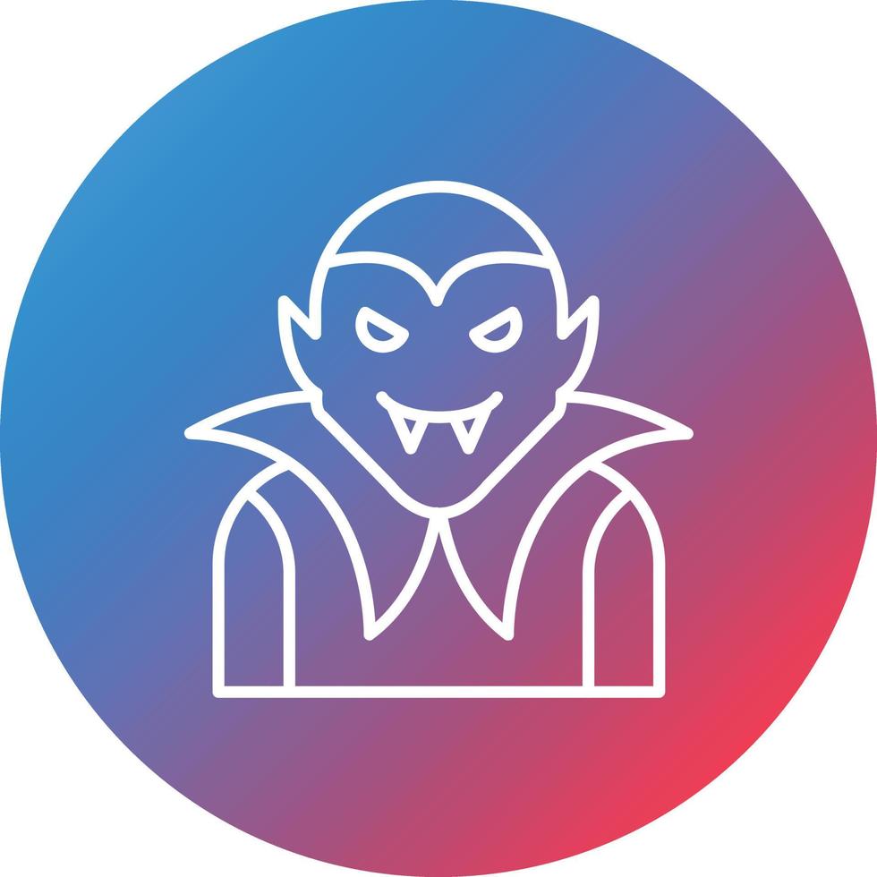 Dracula Line Gradient Circle Background Icon vector