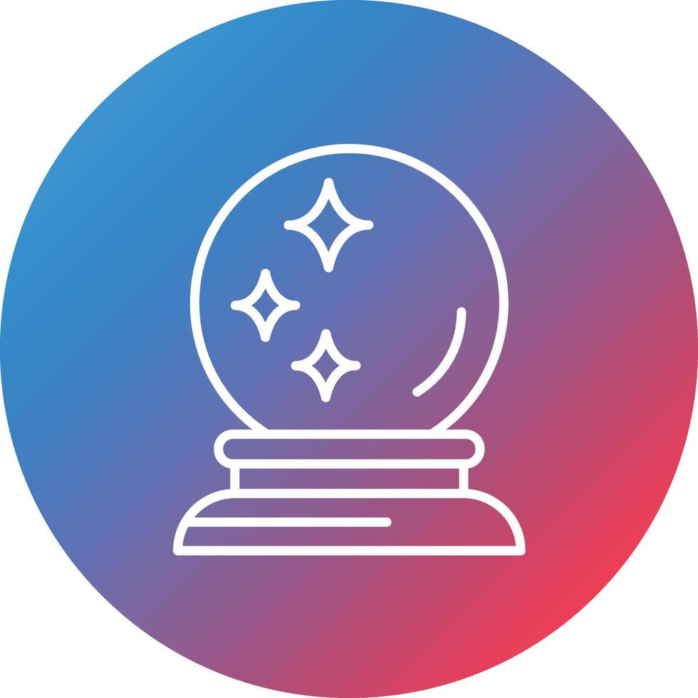 Crystal Ball Line Gradient Circle Background Icon vector
