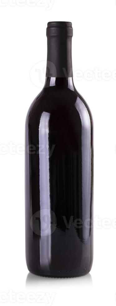 red wine bottle on white background photo