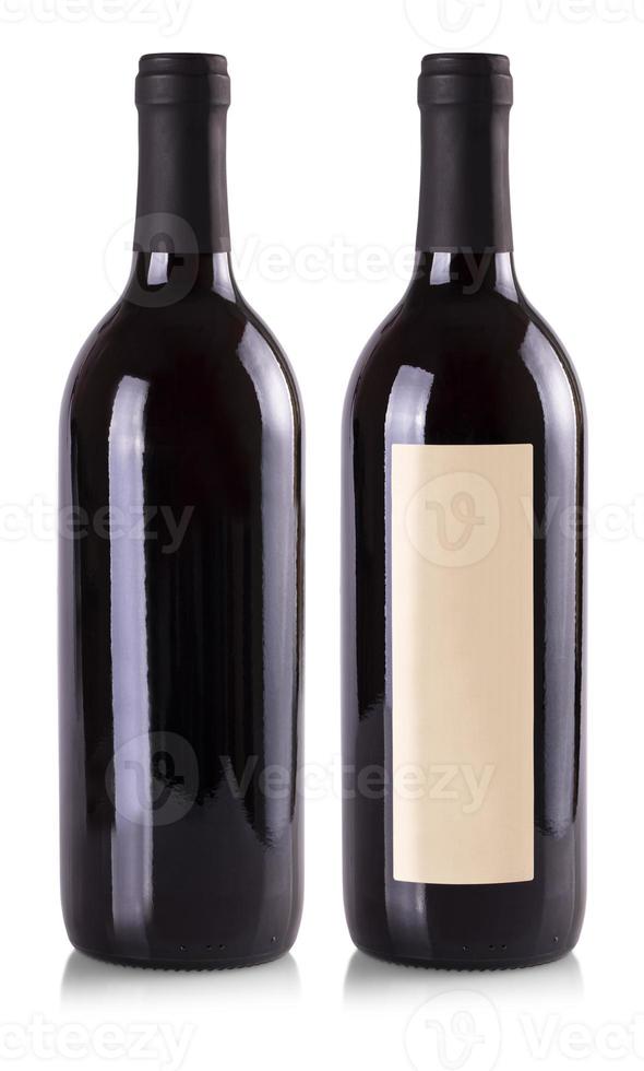 red wine bottles on white background photo