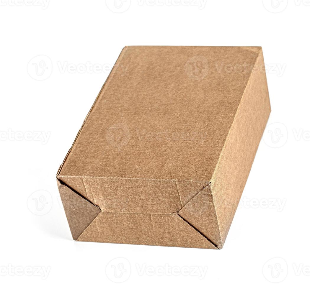 Brown Cardboard Box isolated on a White background with clipping path photo