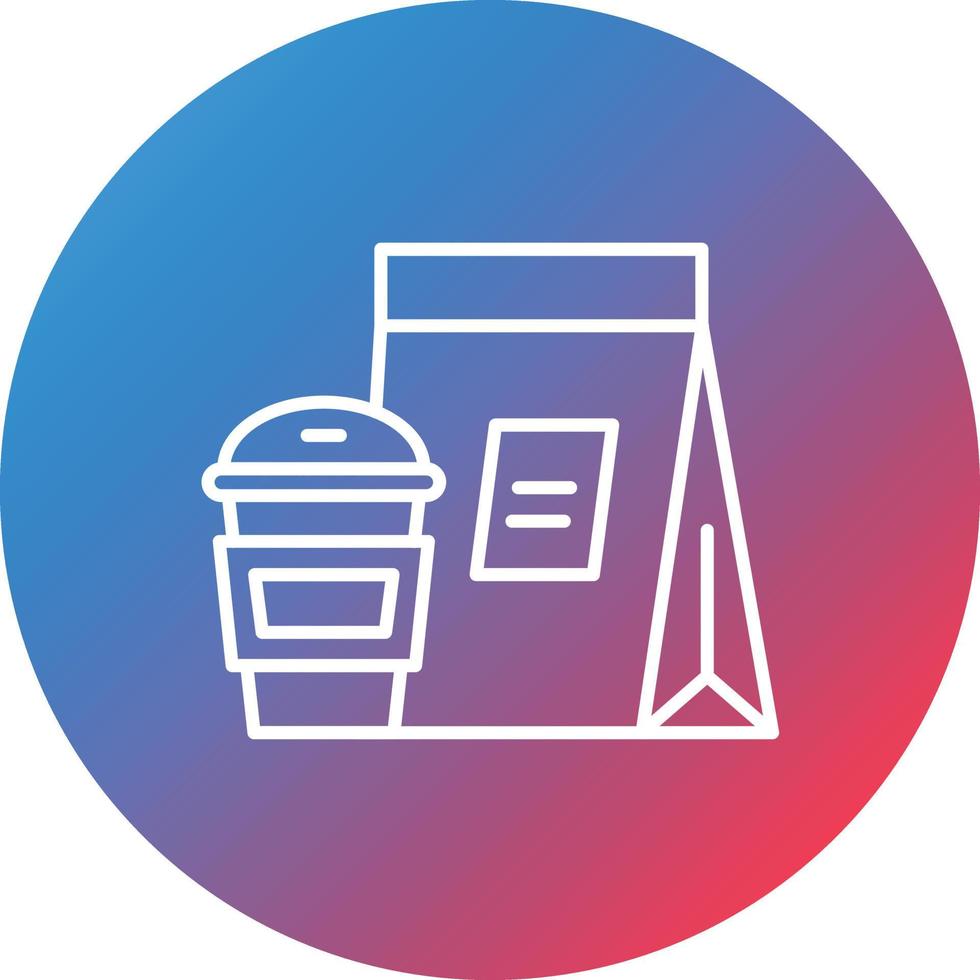 Take Away Line Gradient Circle Background Icon vector