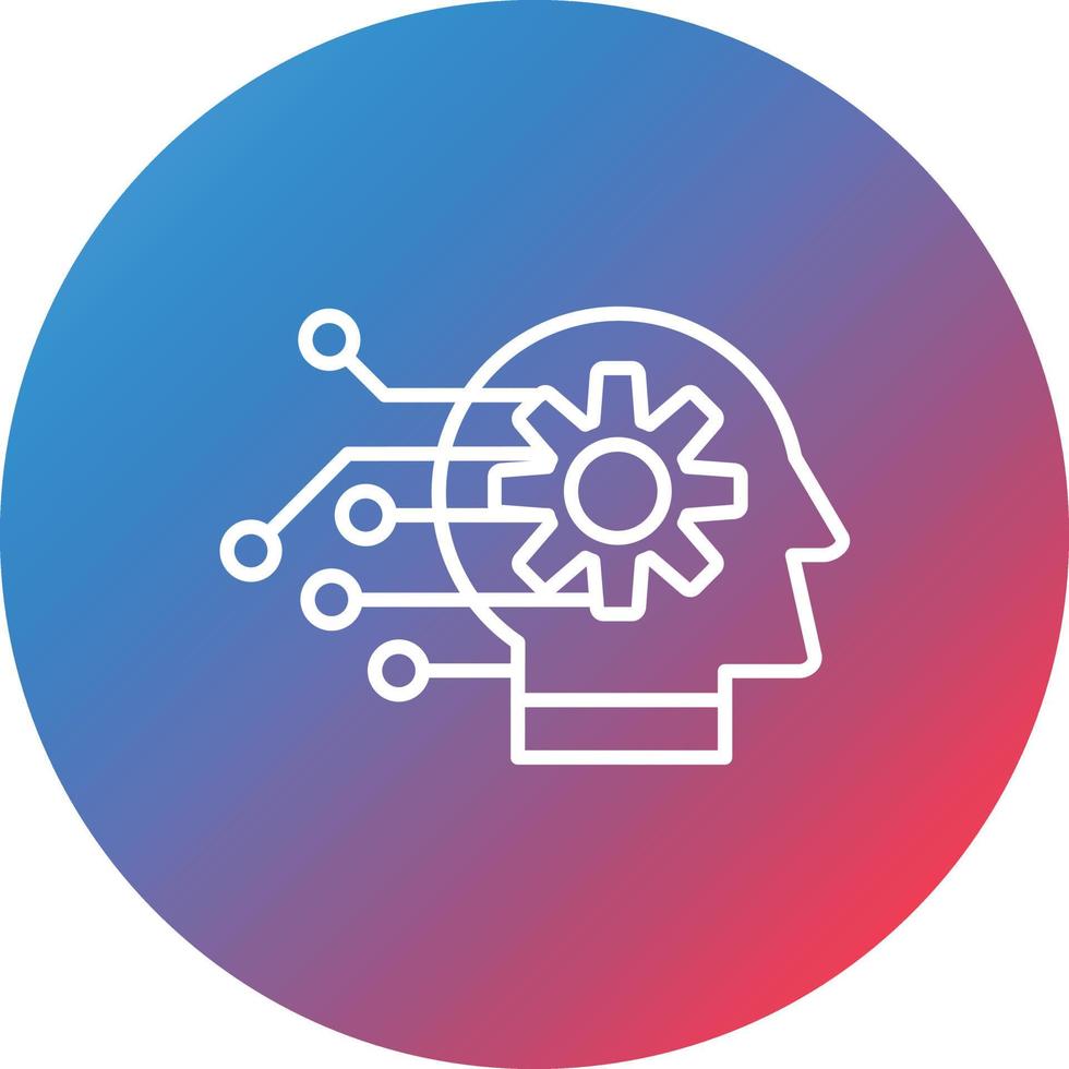 Machine Learning Line Gradient Circle Background Icon vector