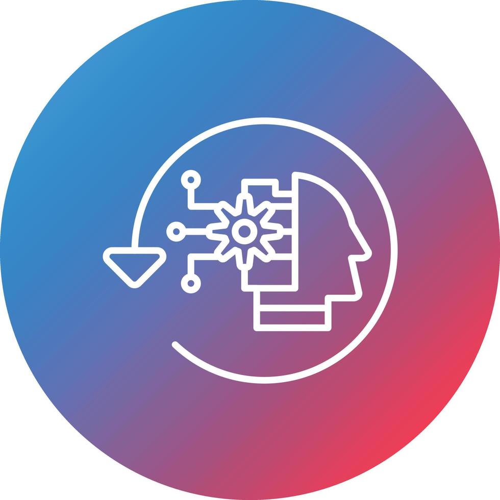 Reverse Engineering Line Gradient Circle Background Icon vector