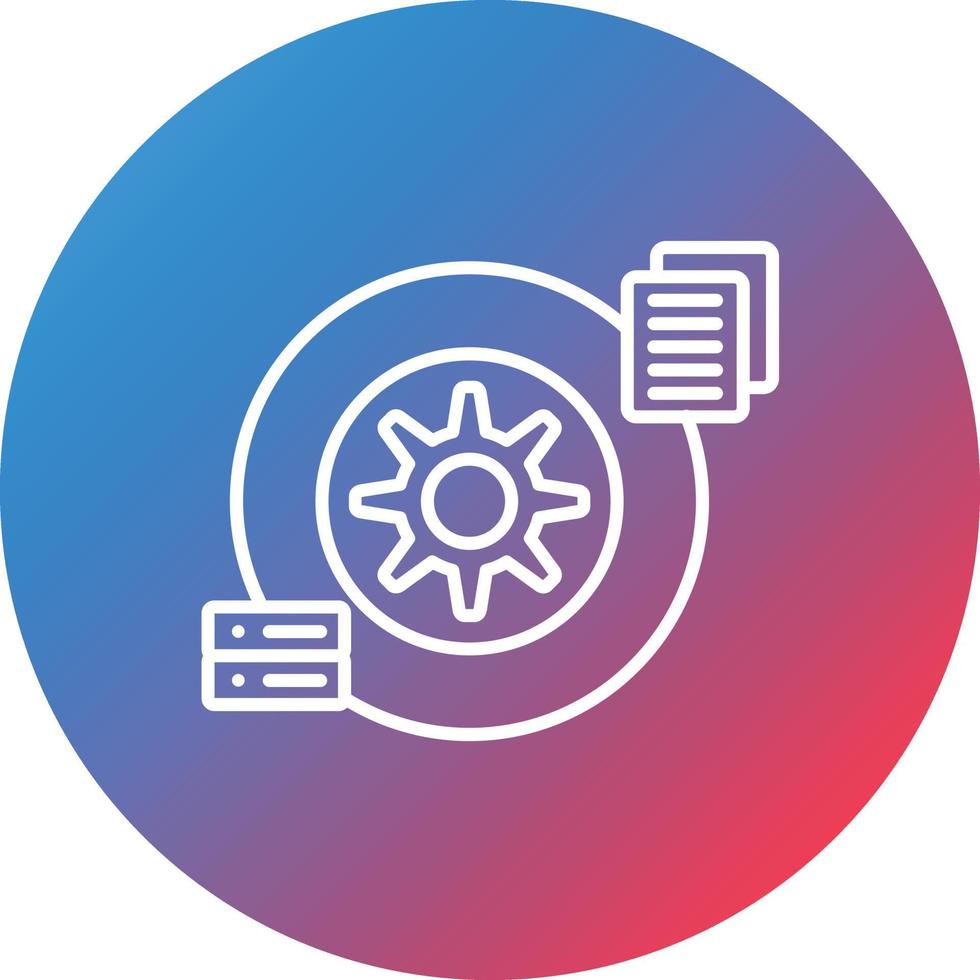 Data Transformation Line Gradient Circle Background Icon vector