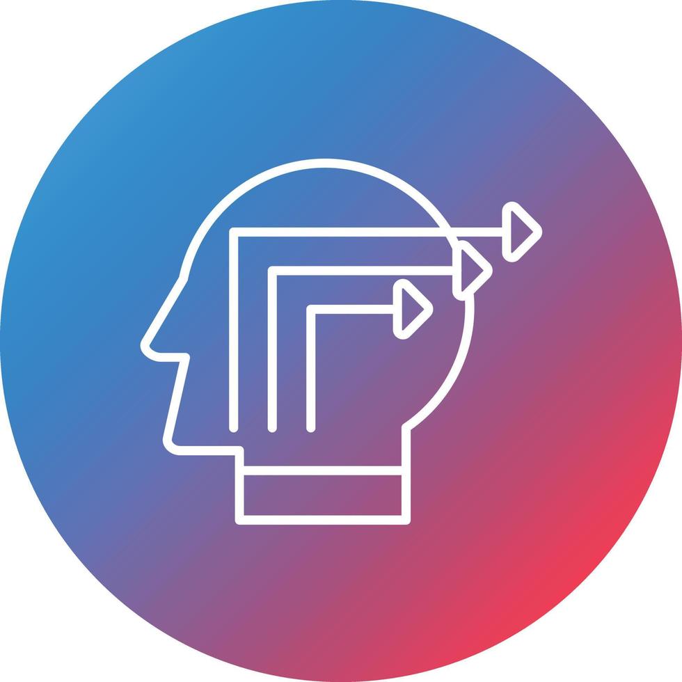 Knowledge Extraction Line Gradient Circle Background Icon vector