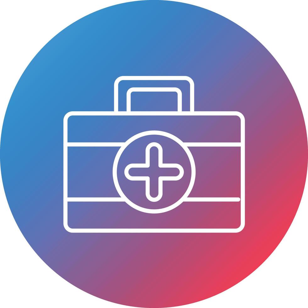 Medical Kit Line Gradient Circle Background Icon vector