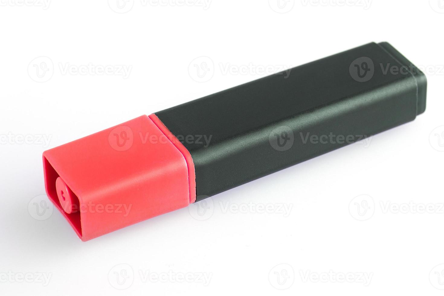 red Closed marker close up isolated on white background photo