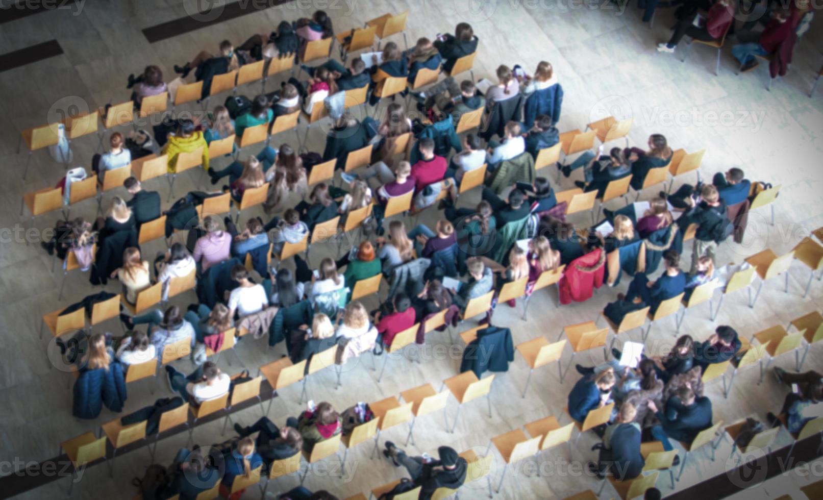 Top view of meeting room blur background, business Meeting Conference photo