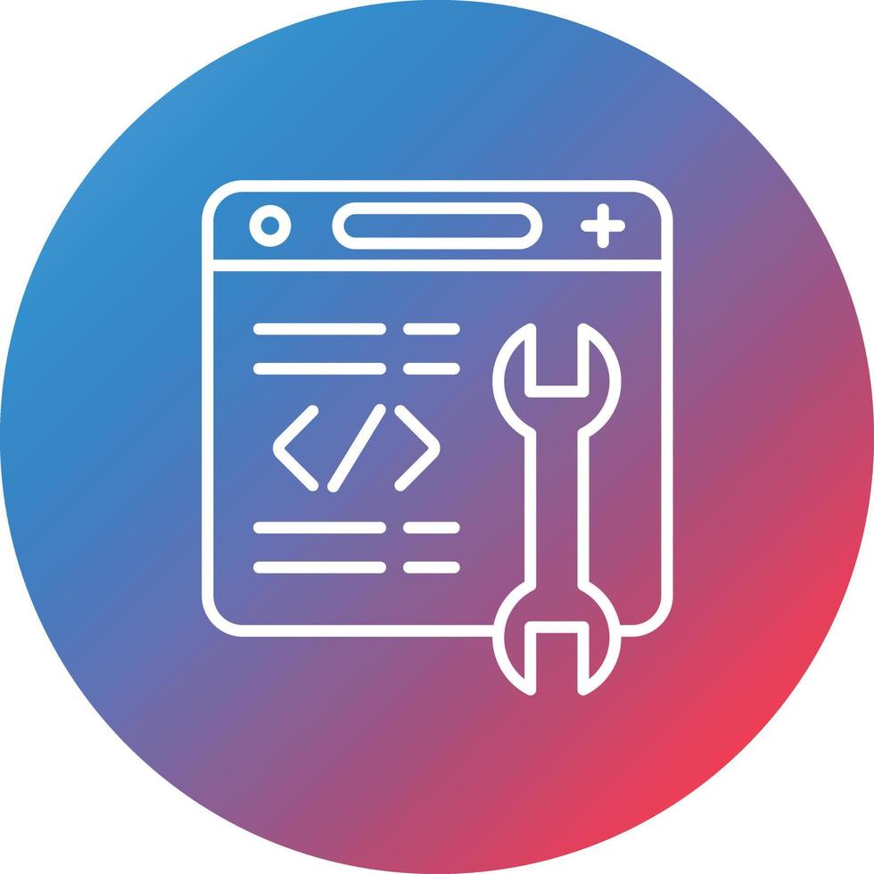 Code Engineering Line Gradient Circle Background Icon vector