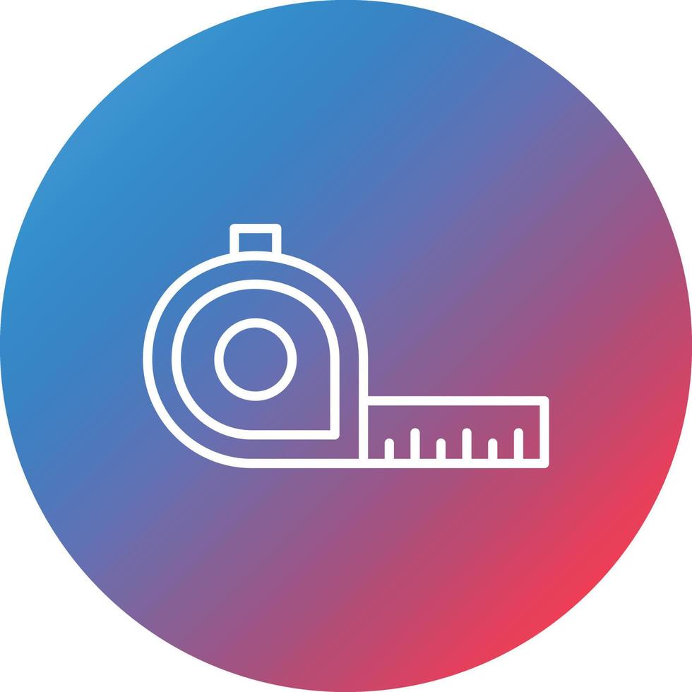 Measuring Tape Line Gradient Circle Background Icon vector