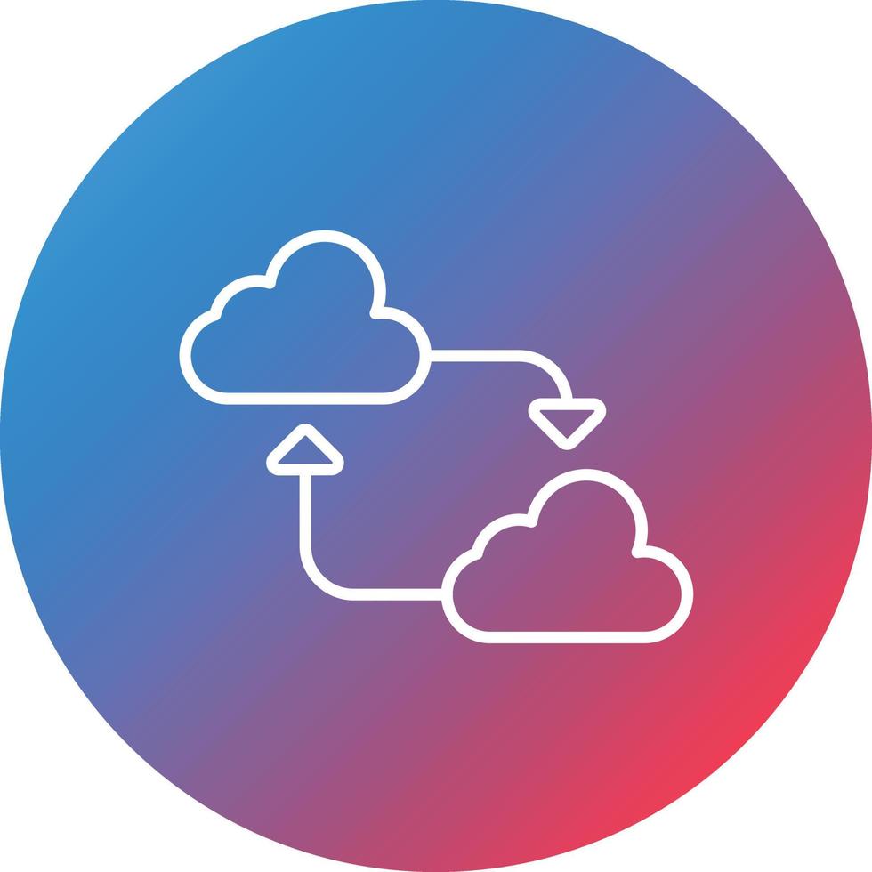 Data Synchronization Line Gradient Circle Background Icon vector