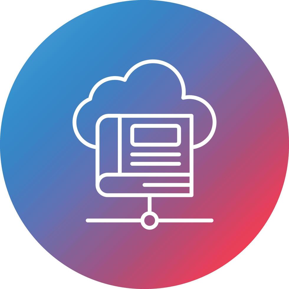 estudio base de datos línea gradiente círculo fondo icono vector