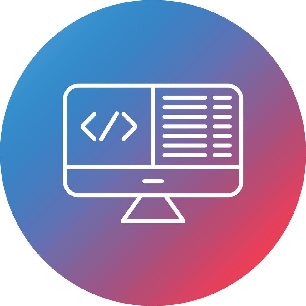 Web Programming Line Gradient Circle Background Icon vector