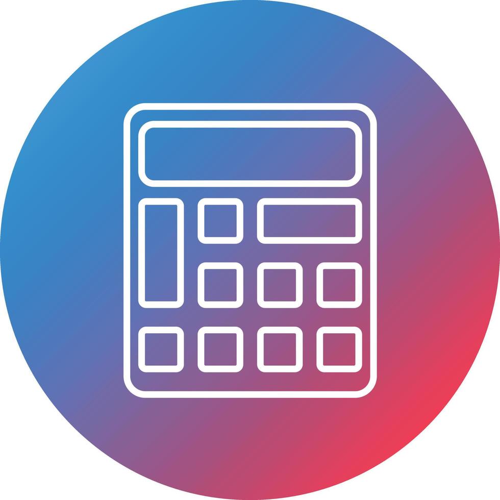 Calculator Line Gradient Circle Background Icon vector