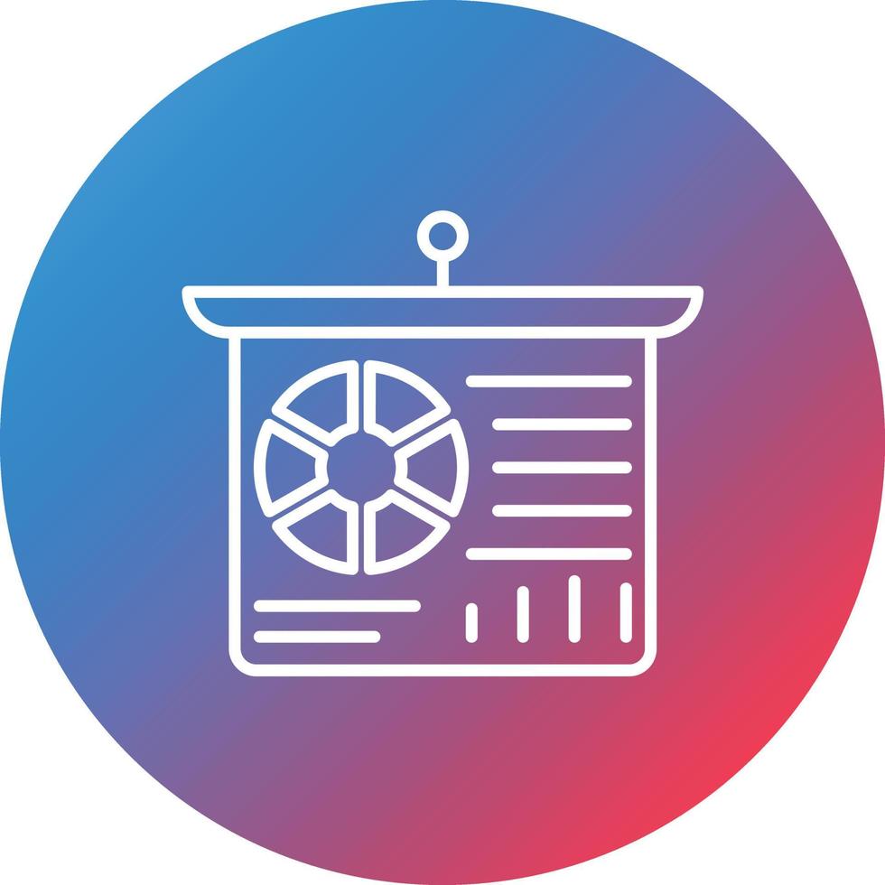 Presentation Line Gradient Circle Background Icon vector