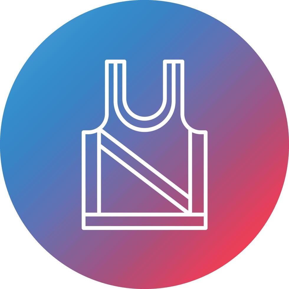 Tank Top Line Gradient Circle Background Icon vector