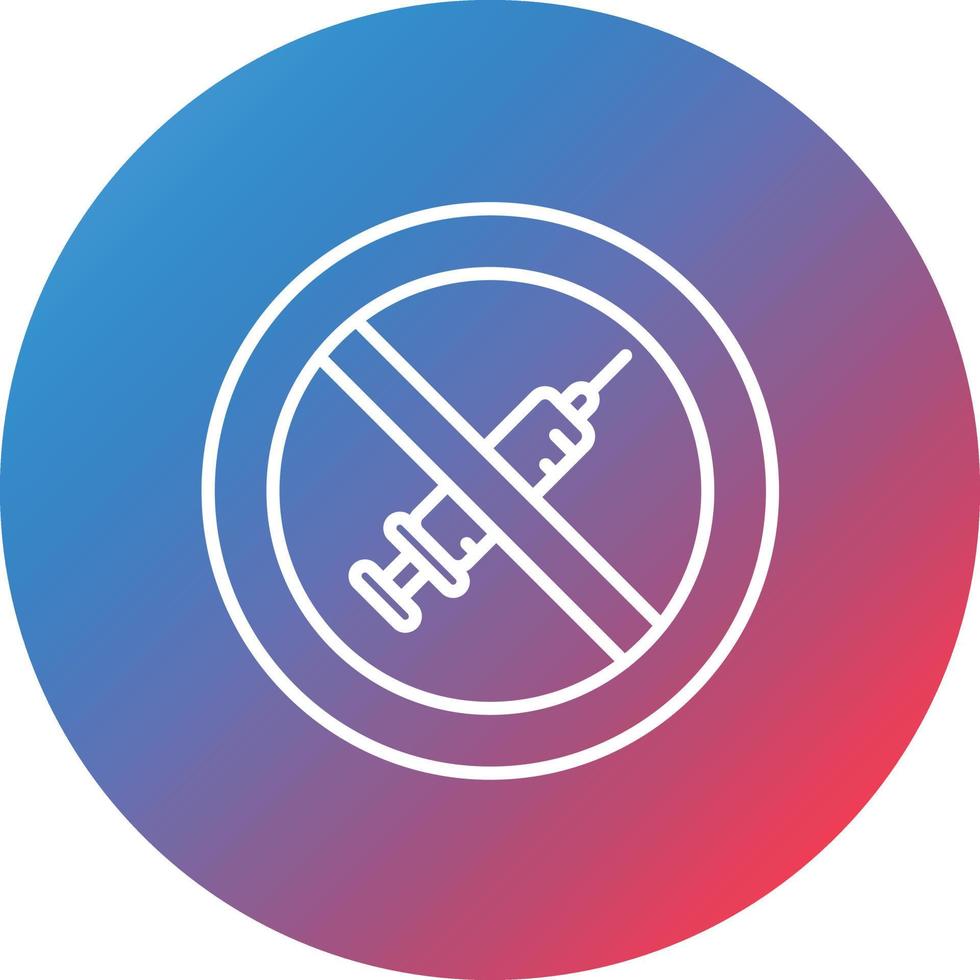 No Steroids Line Gradient Circle Background Icon vector