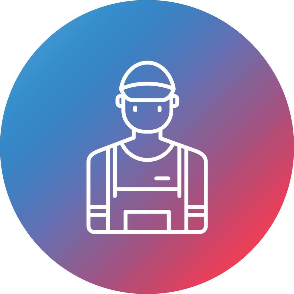 Barista Line Gradient Circle Background Icon vector