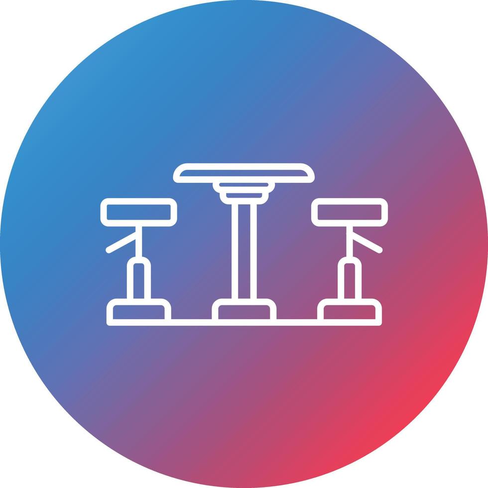 Bar Stool Line Gradient Circle Background Icon vector