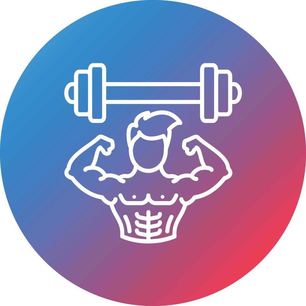 Weightlifter Line Gradient Circle Background Icon vector