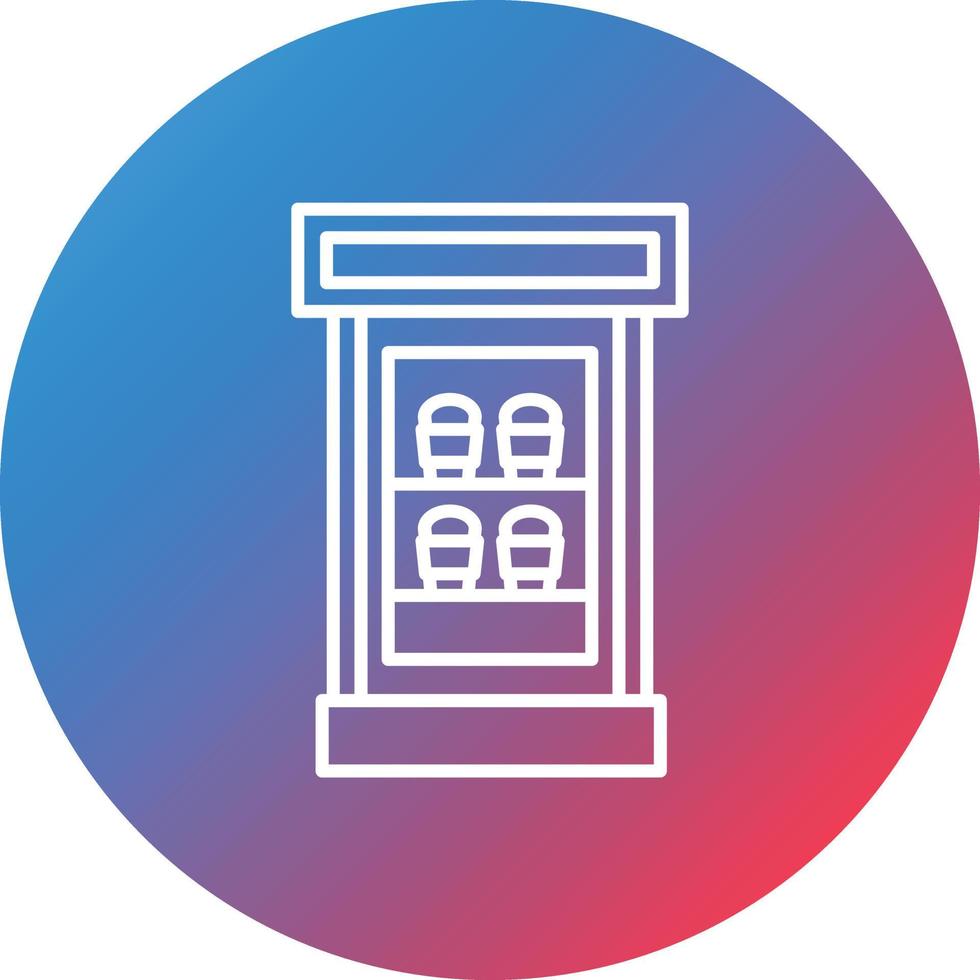 Cafe Showcase Line Gradient Circle Background Icon vector