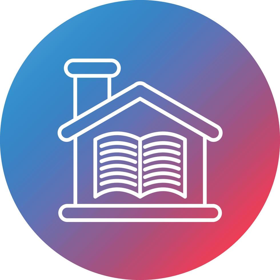 Homeschooling Line Gradient Circle Background Icon vector