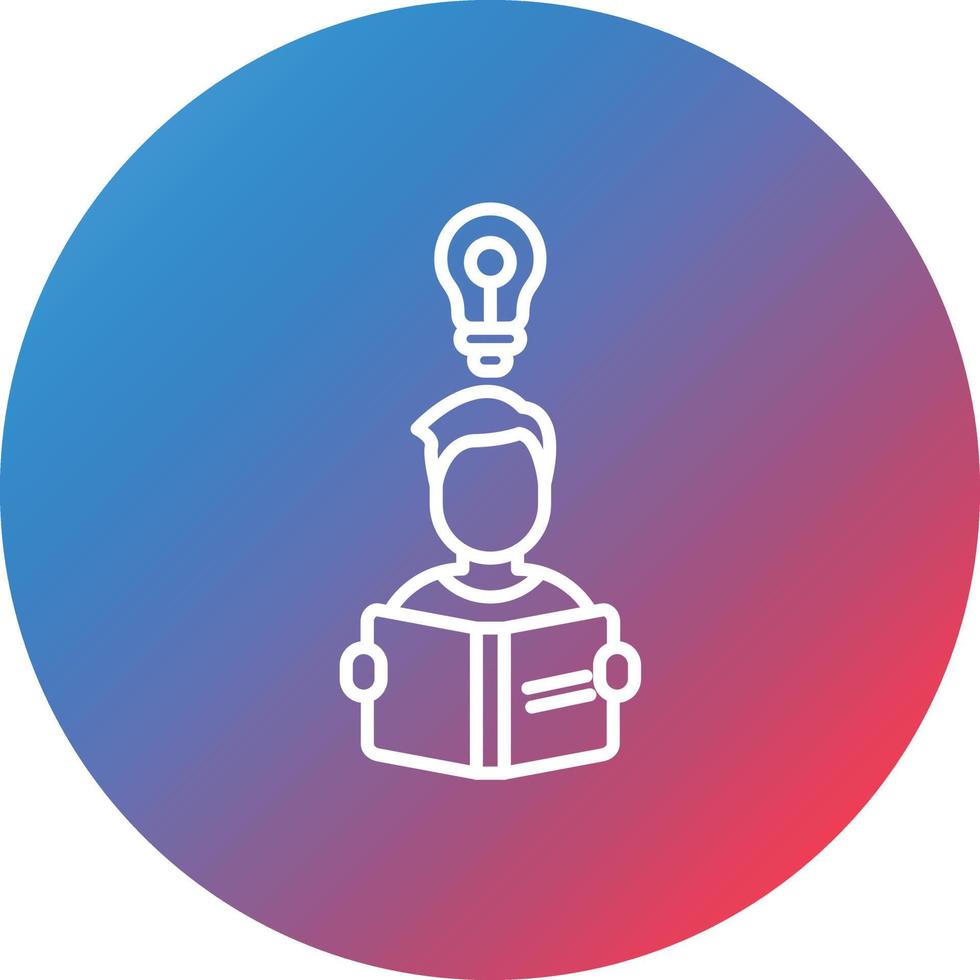 Self Learning Line Gradient Circle Background Icon vector