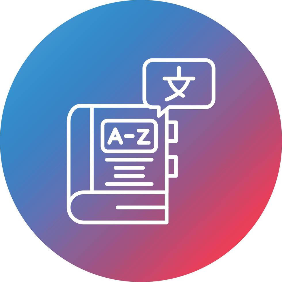 Language Learning Line Gradient Circle Background Icon vector