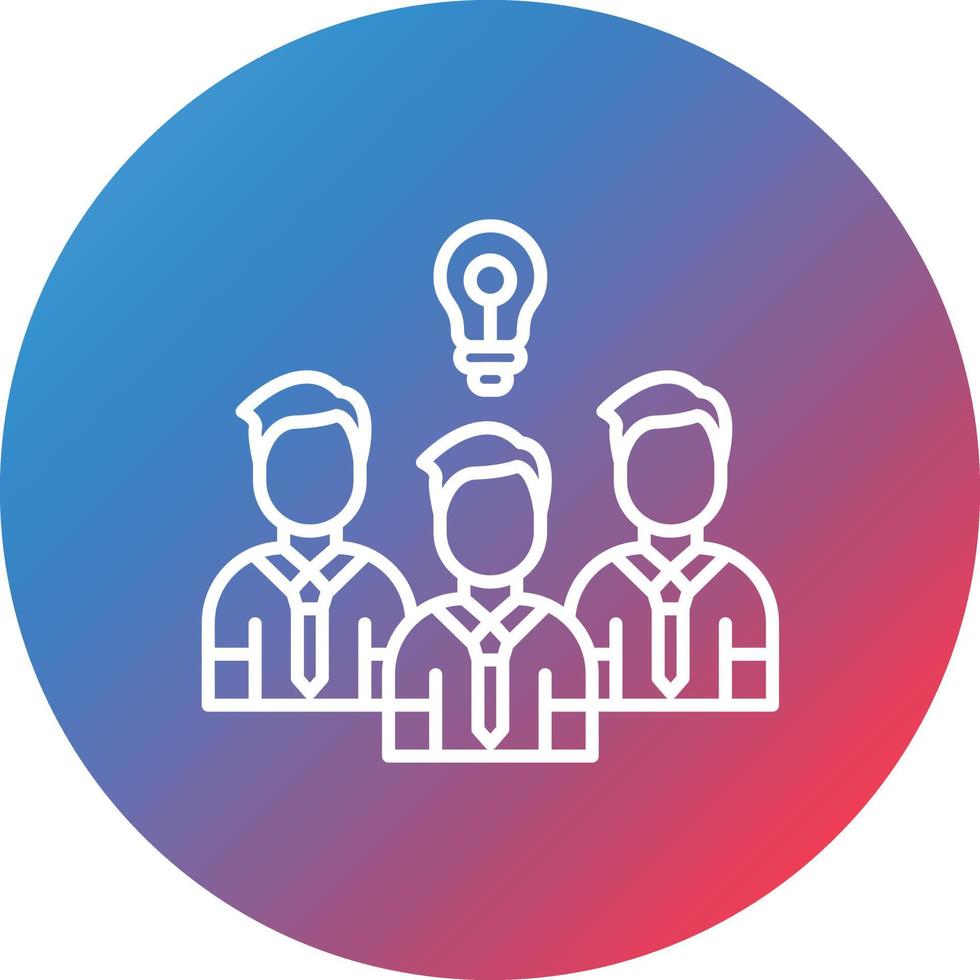 Management Learning Line Gradient Circle Background Icon vector