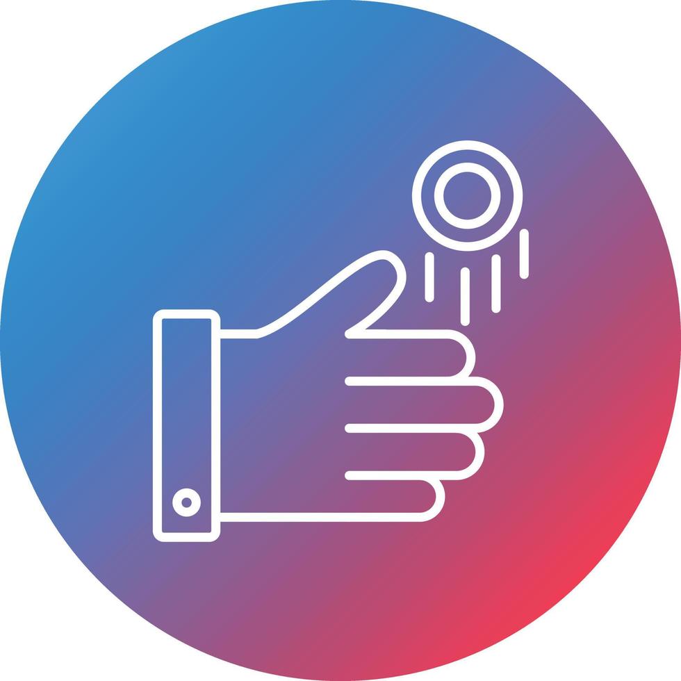 Coin Toss Line Gradient Circle Background Icon vector