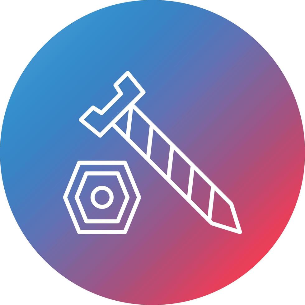 Bolt Nut Line Gradient Circle Background Icon vector