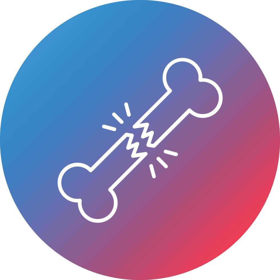 Broken Bone Line Gradient Circle Background Icon vector