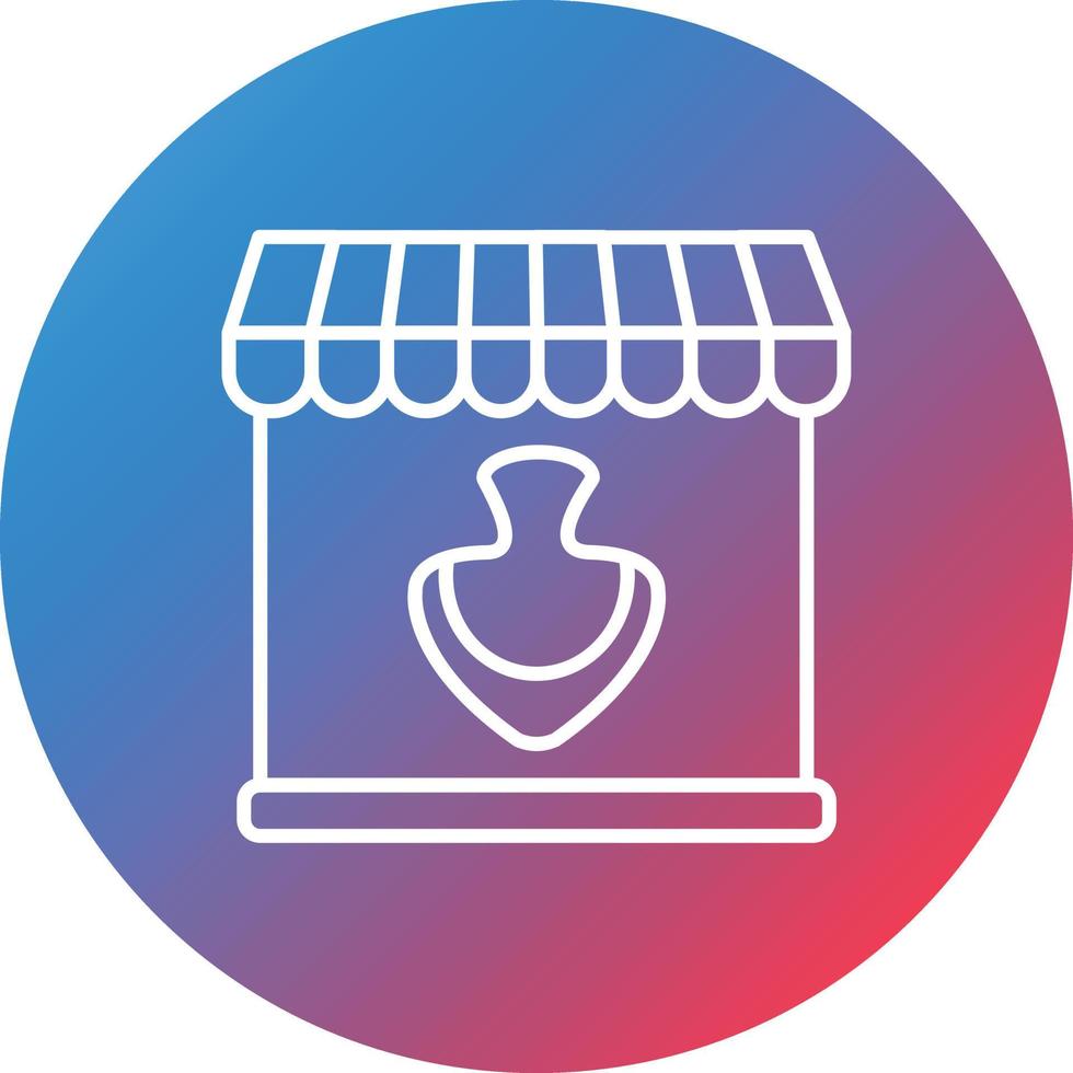 icono de fondo de círculo degradado de línea de tienda de joyas vector