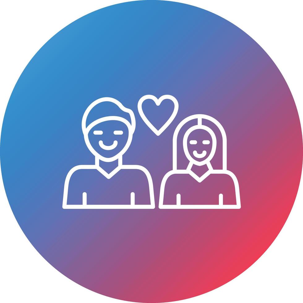 Relationship Line Gradient Circle Background Icon vector