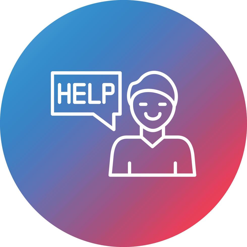 Ask For Help Line Gradient Circle Background Icon vector