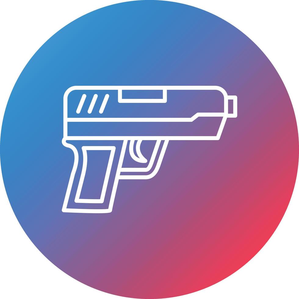 icono de fondo de círculo degradado de línea de pistola vector